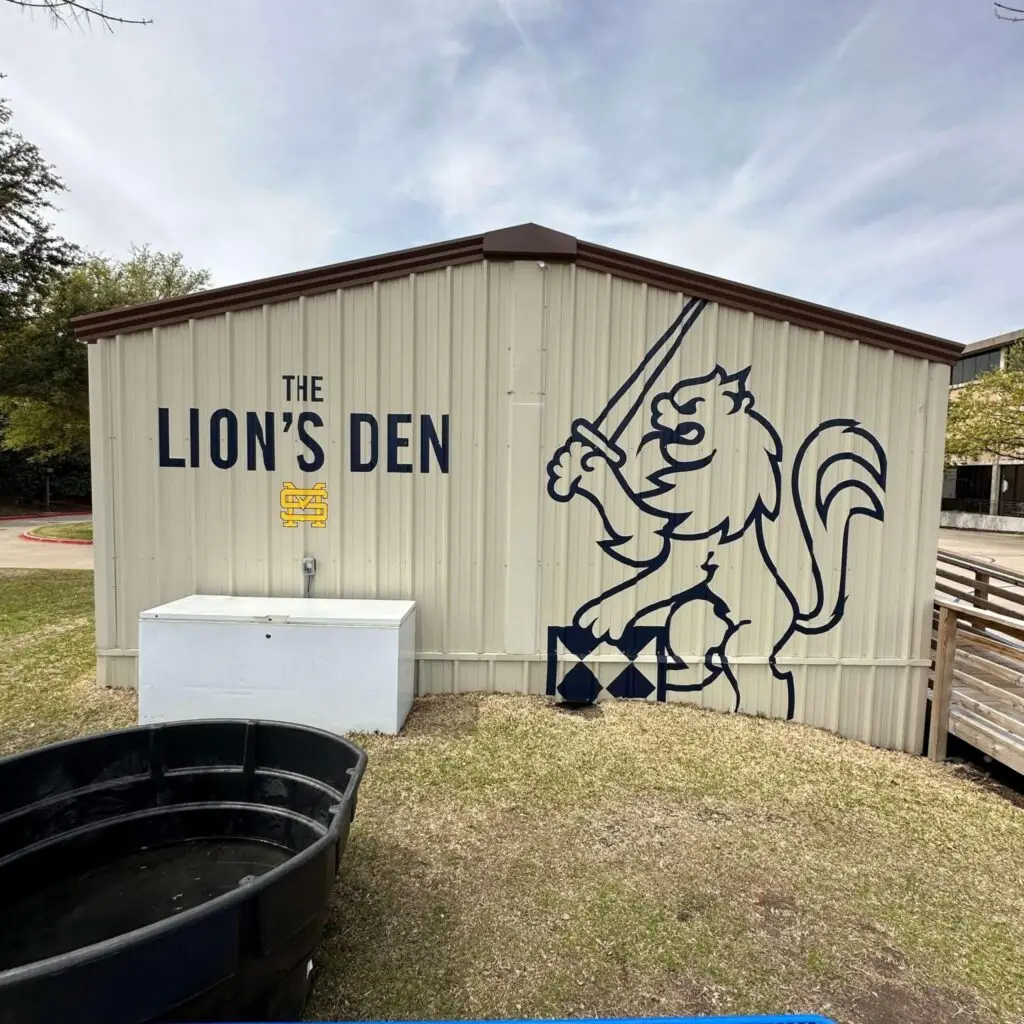 School graphics on a building