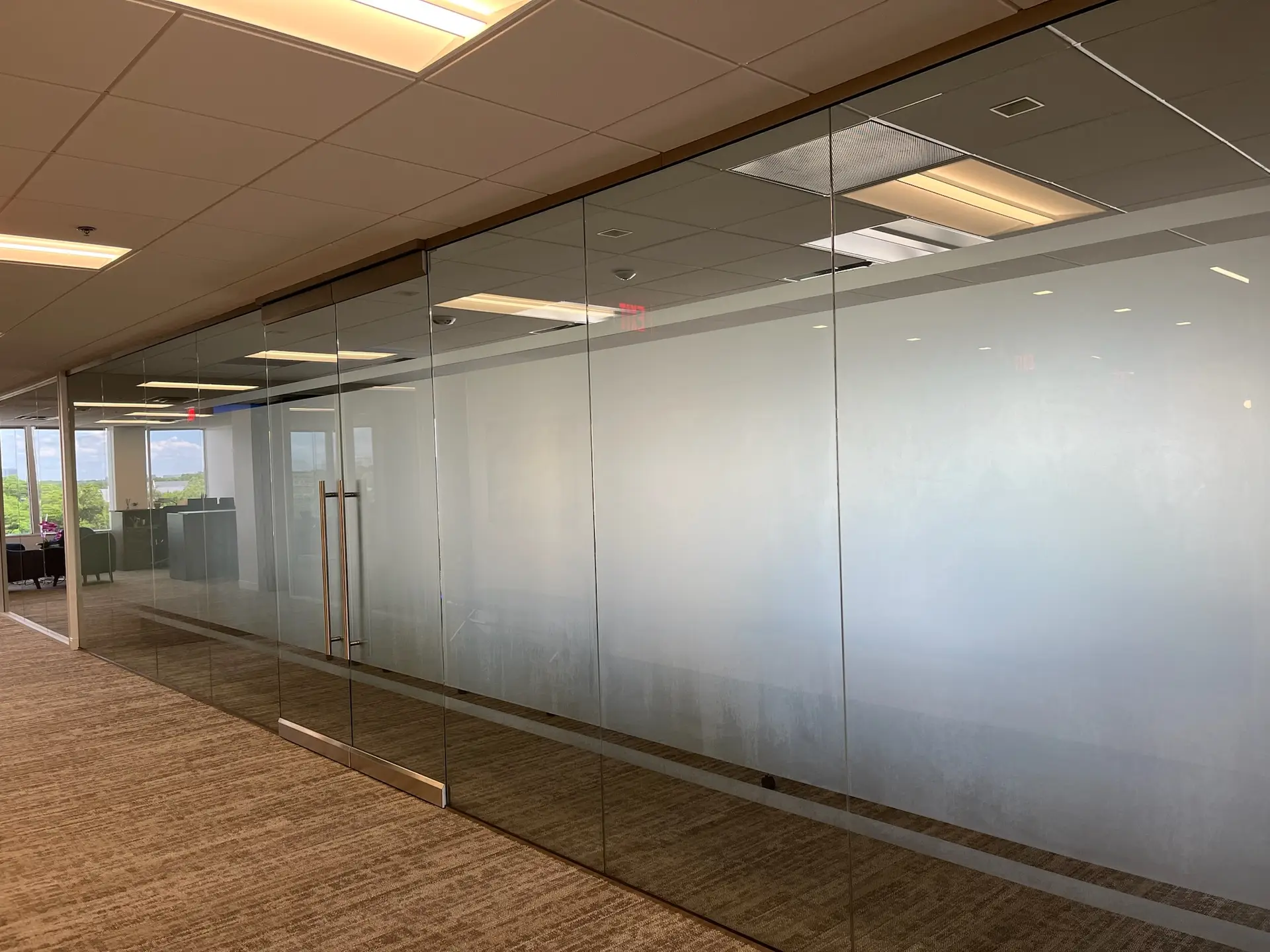 frosted window film on conference room